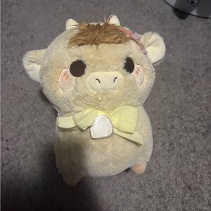 Cute Plush Cow Toy with Bow
